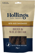 Hollings Gourmet Beef & Wild Boar Pudding Sausages Dog Treats, Delicious, Nutritious Air Dried Chews for Adult Dogs, 100% Gluten Free & Made with Natural Ingredients (70g)
