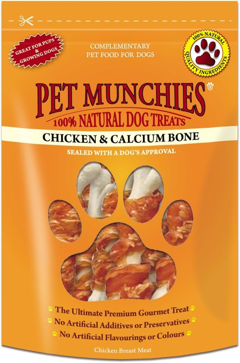 Pet Munchies Chicken and Sweet Potato Dog Treats, Healthy Grain Free Dental Sticks with Natural Real Meat 90g
