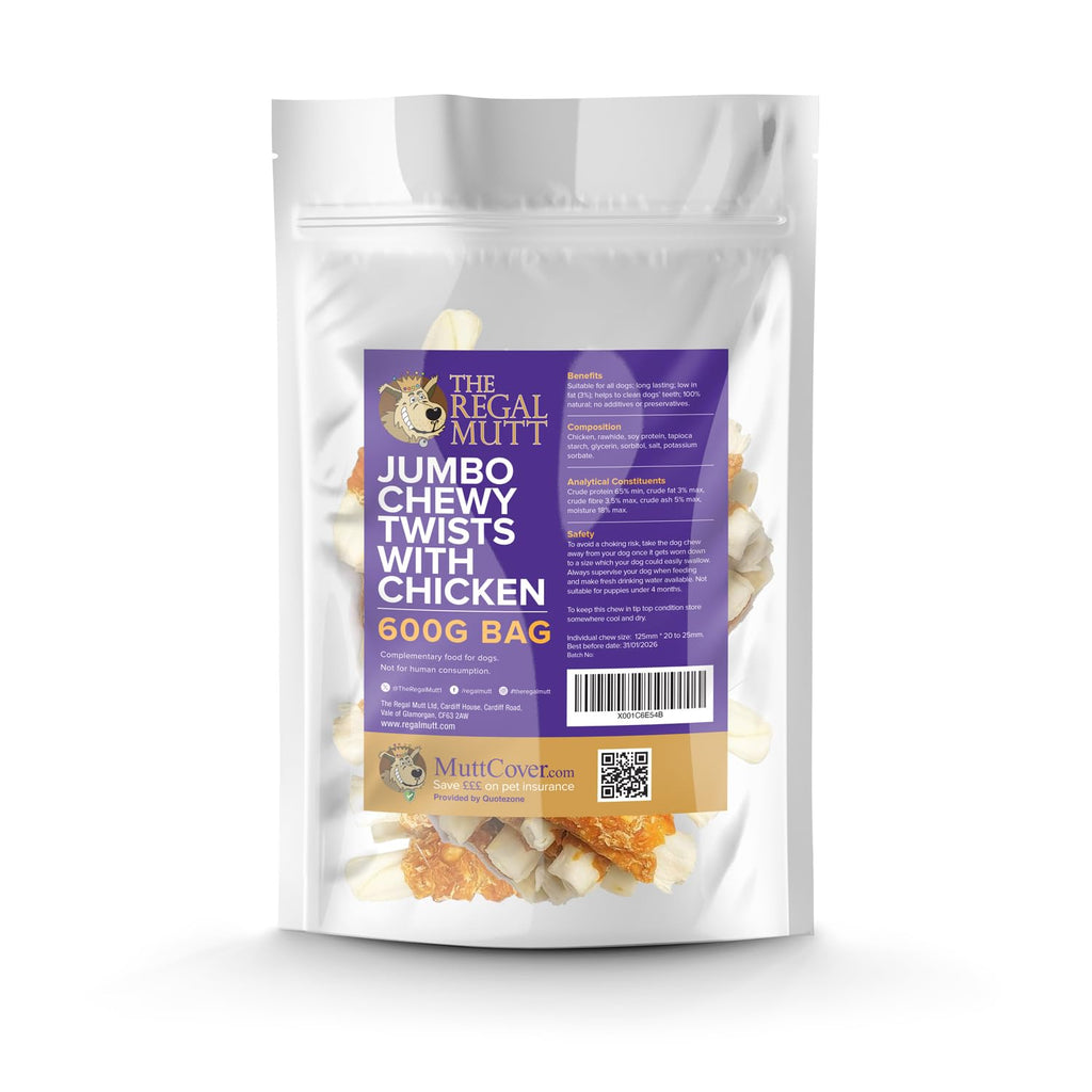 The Regal Mutt - Mega Chewy Twists with Duck - Bag of 18 (1.25kg Bag)