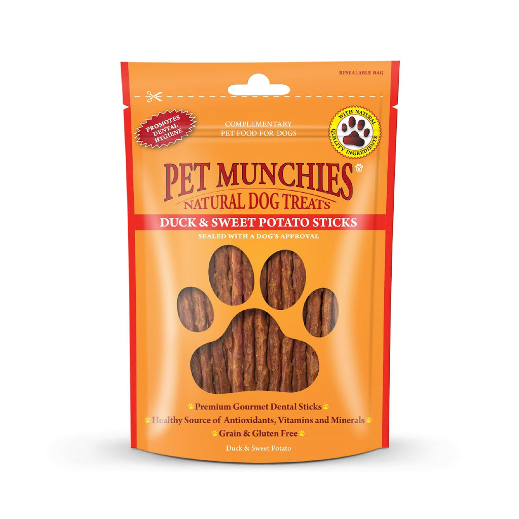 Pet Munchies Chicken and Sweet Potato Dog Treats, Healthy Grain Free Dental Sticks with Natural Real Meat 90g