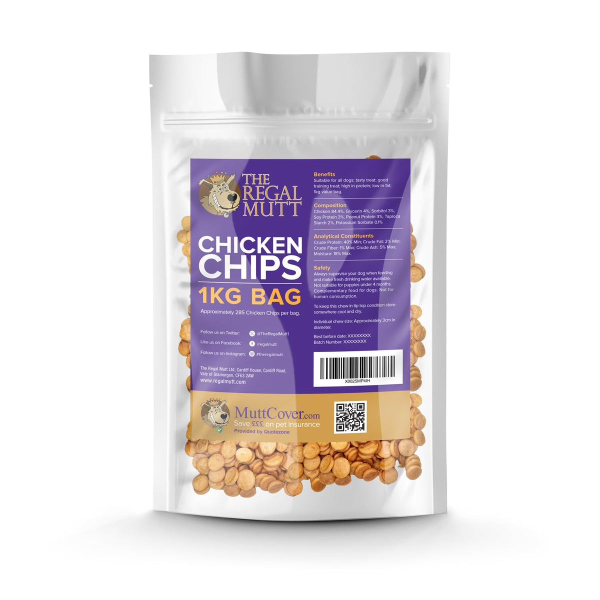 The Regal Mutt - Chewy Chicken Fillets - 1kg Bag