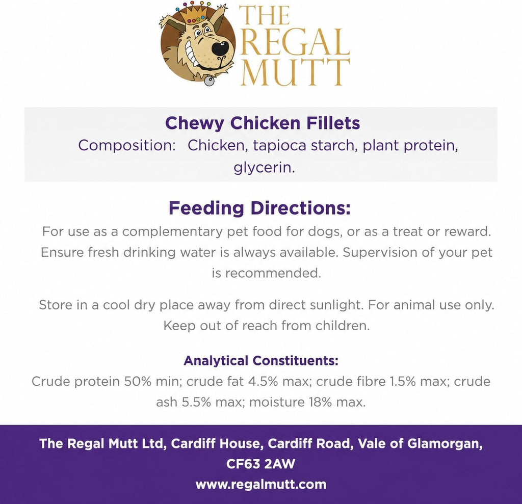 The Regal Mutt - Chewy Chicken Fillets - 1kg Bag