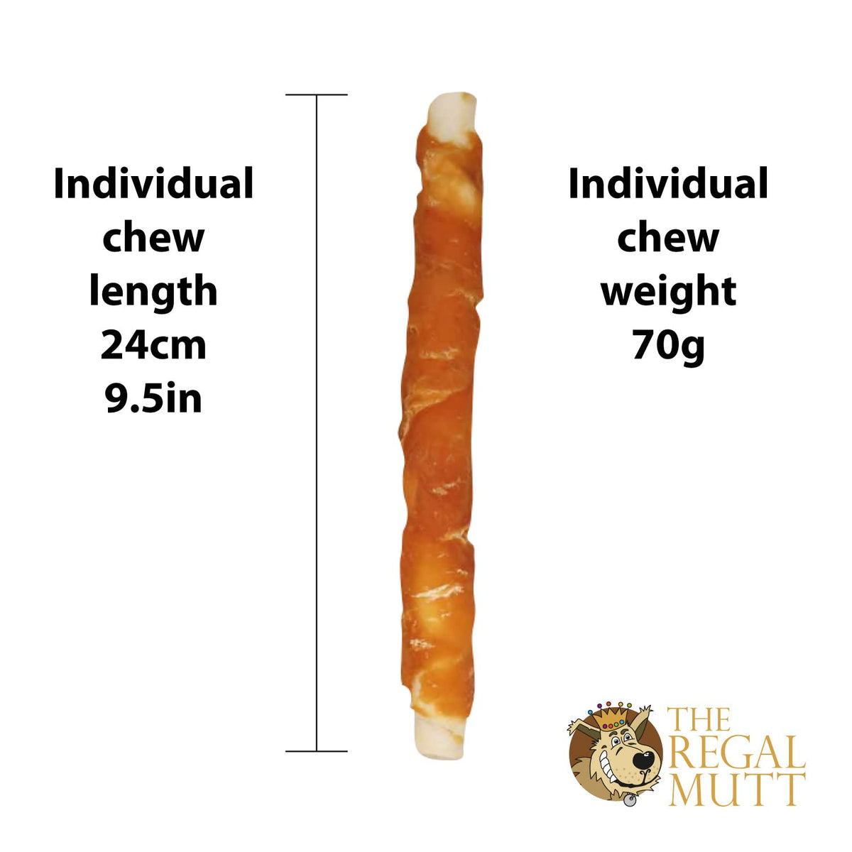 The Regal Mutt - Mega Chewy Twists with Duck - Bag of 18 (1.25kg Bag)