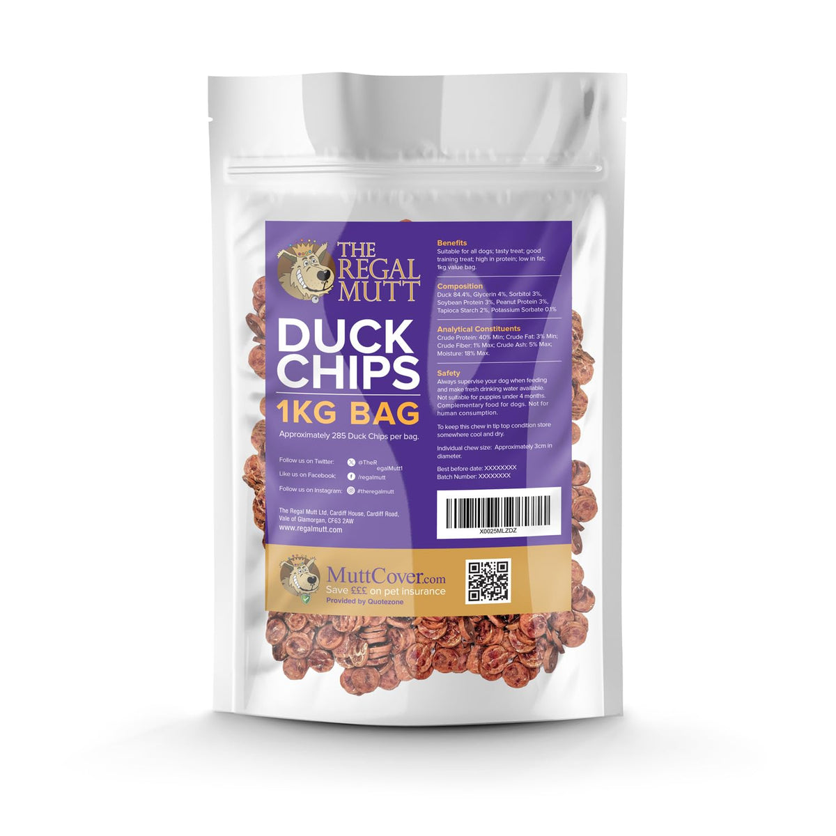 The Regal Mutt - Chewy Chicken Fillets - 1kg Bag