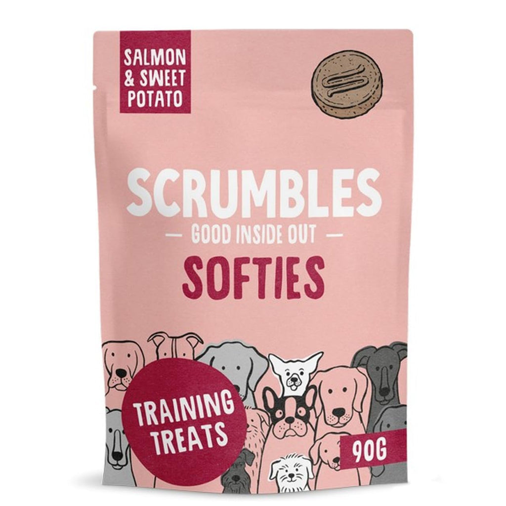 Scrumbles • Dog Treats • Hypoallergenic • All Lifestages • Chicken & Duck • 90g Bag • Gut Friendly Prebiotics • Gluten Free • Superfoods