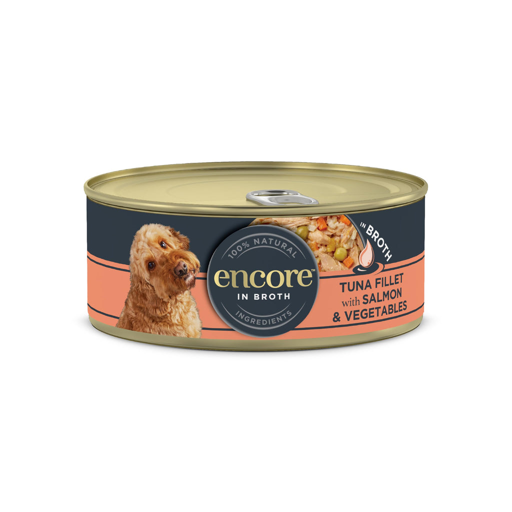 Encore 100% Natural Wet Dog Food, Chicken with Fish Selection in Broth 100g Pouch (Pack of 15x100g)
