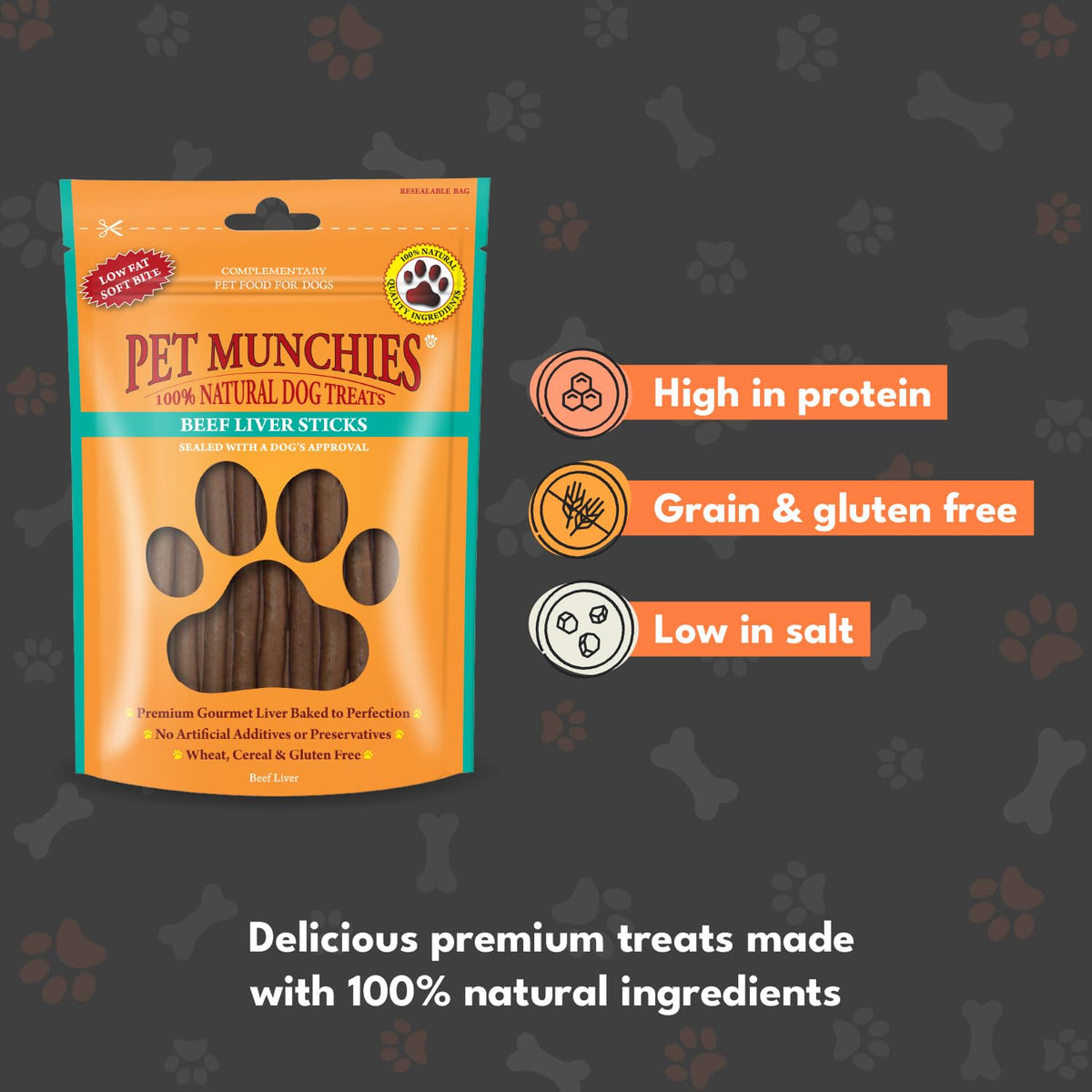 Pet Munchies Chicken and Sweet Potato Dog Treats, Healthy Grain Free Dental Sticks with Natural Real Meat 90g