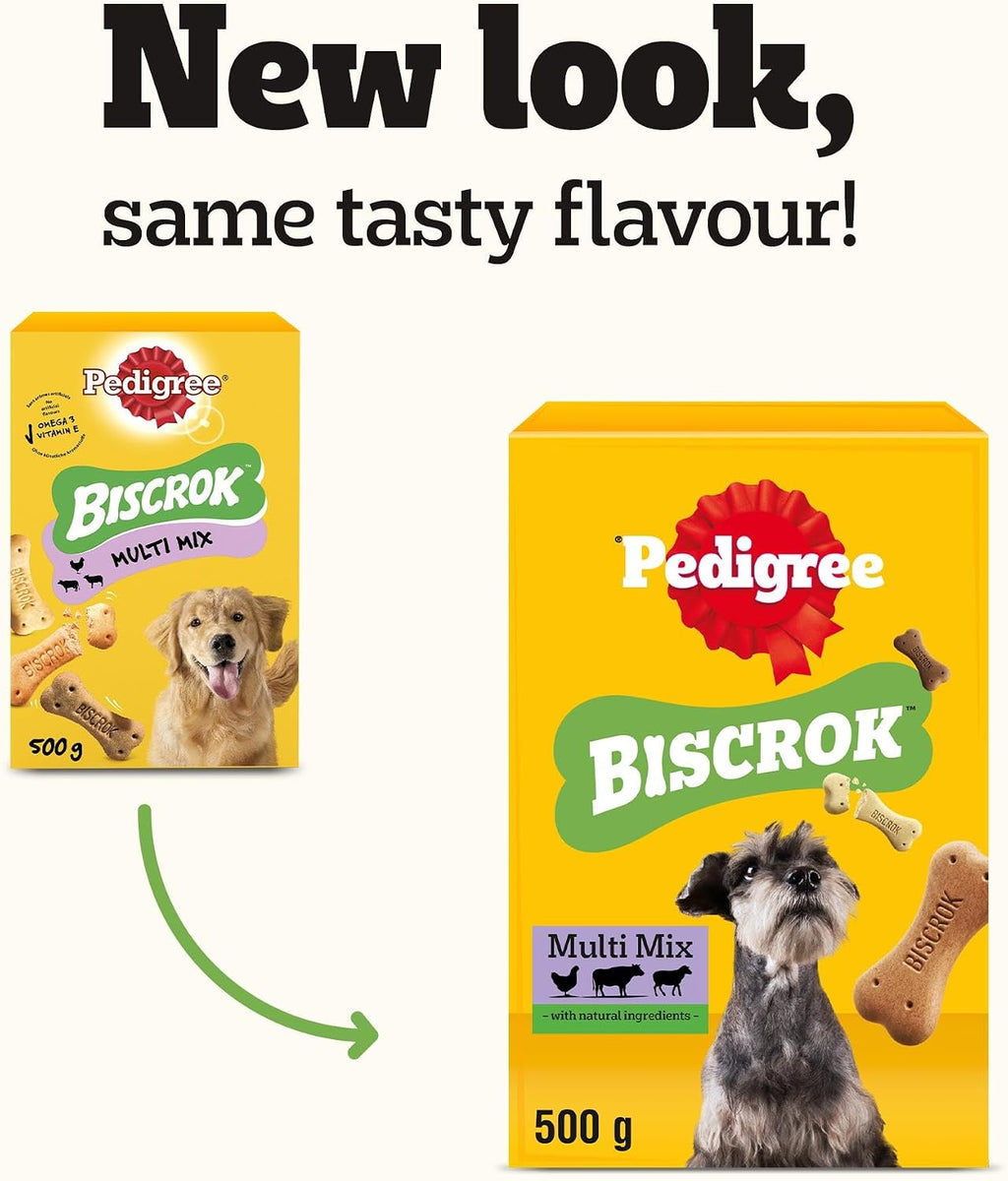 Pedigree Biscrok Adult Dog Treats Multi Mix Biscuits 500g