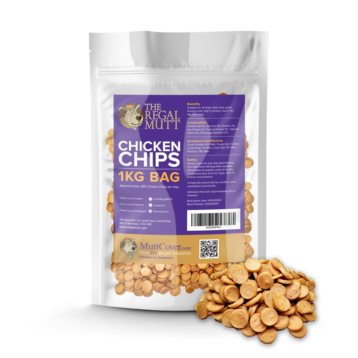 The Regal Mutt - Chewy Chicken Fillets - 1kg Bag