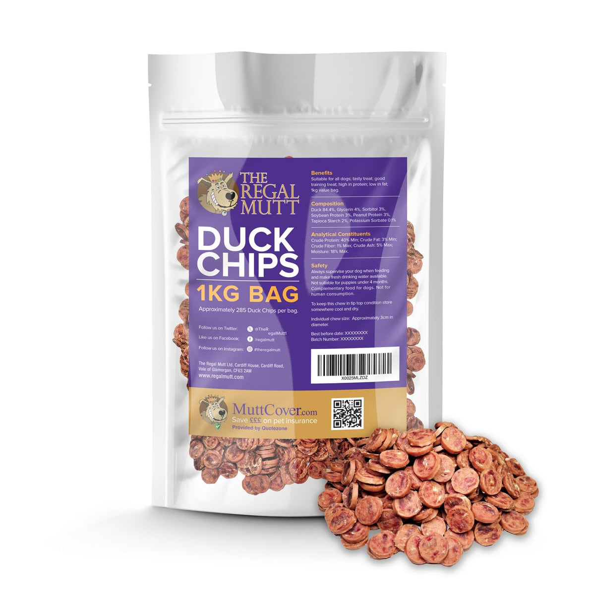 The Regal Mutt - Chewy Chicken Fillets - 1kg Bag