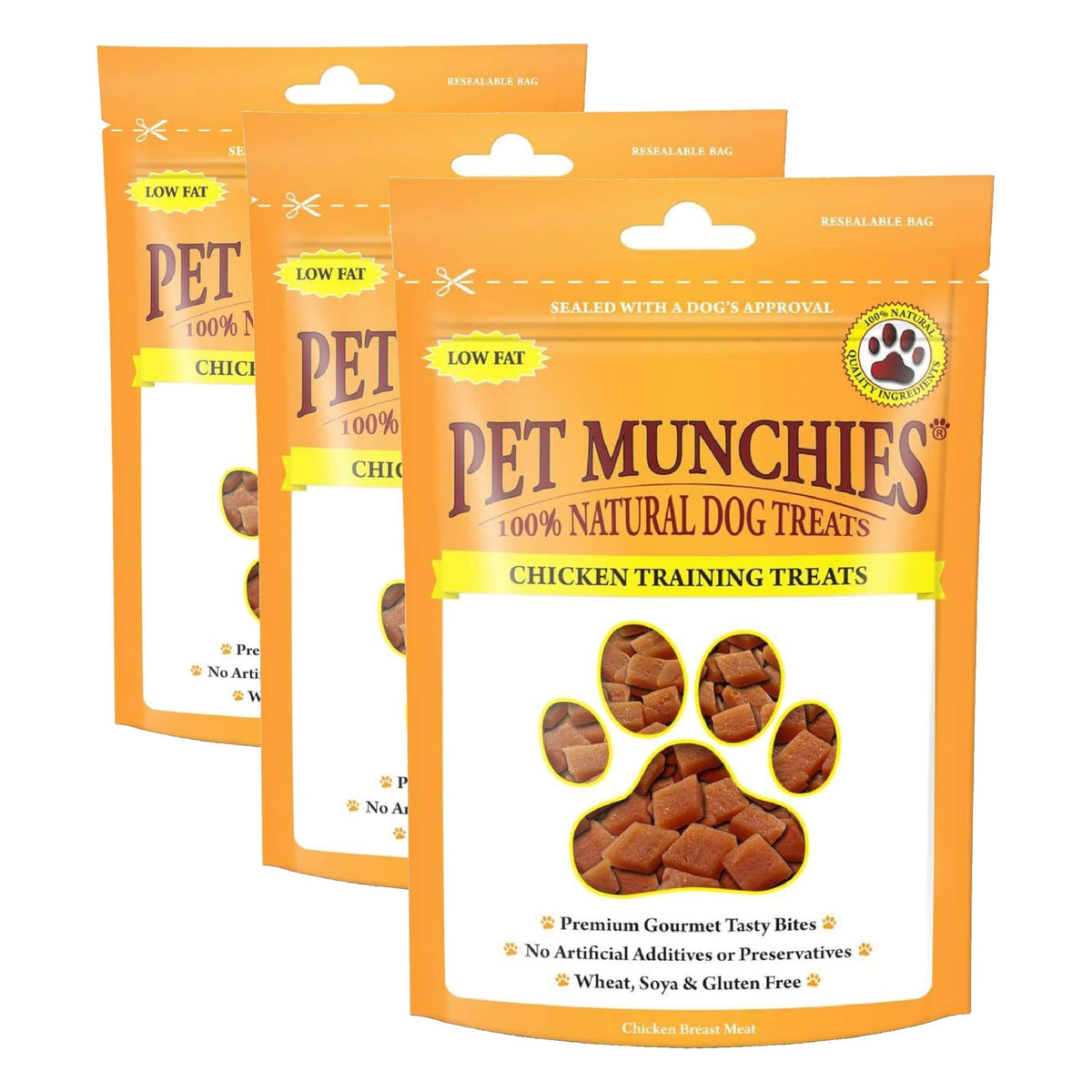 Pet Munchies Chicken and Sweet Potato Dog Treats, Healthy Grain Free Dental Sticks with Natural Real Meat 90g