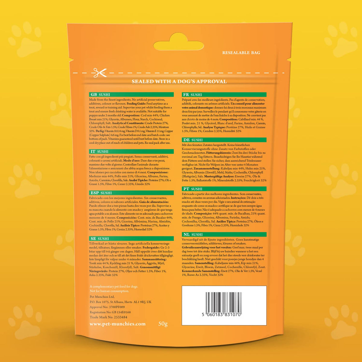 Pet Munchies Chicken and Sweet Potato Dog Treats, Healthy Grain Free Dental Sticks with Natural Real Meat 90g