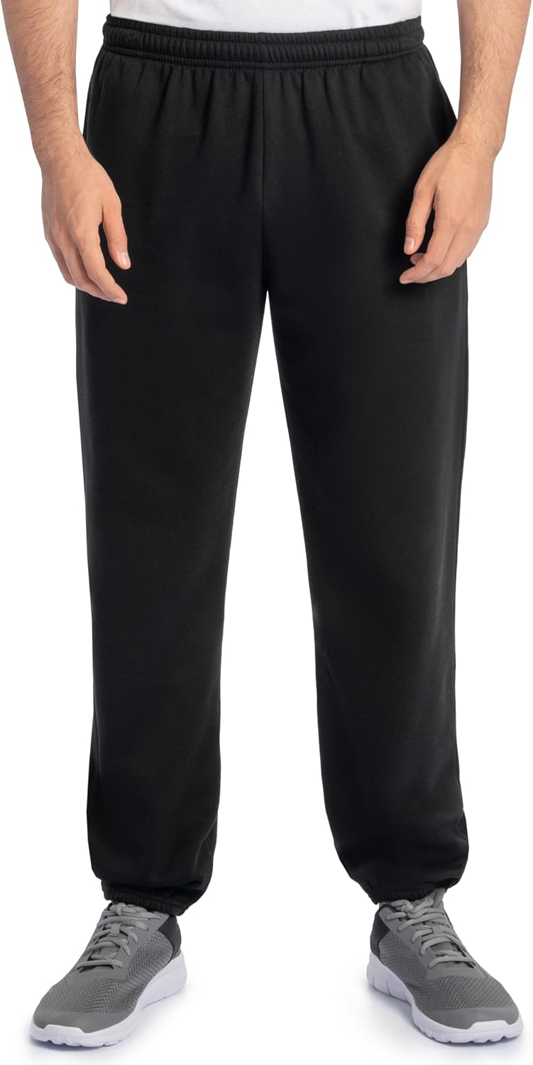 Fruit of the Loom Eversoft Fleece Elastic Bottom Sweatpants with Pockets, Relaxed Fit, Moisture Wicking, Breathable