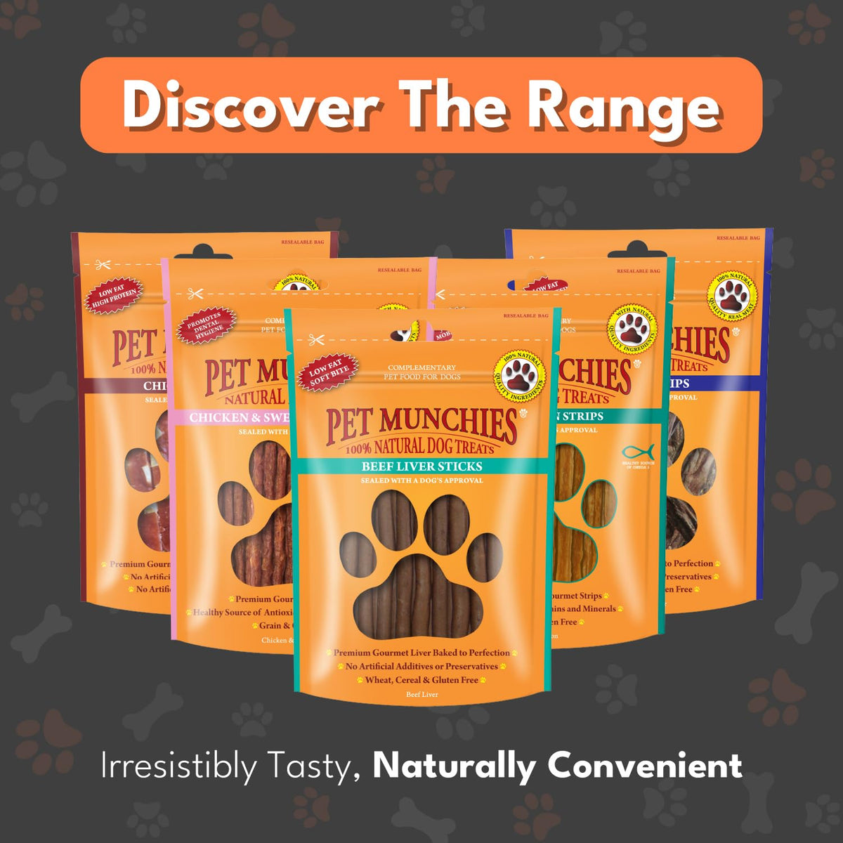 Pet Munchies Chicken and Sweet Potato Dog Treats, Healthy Grain Free Dental Sticks with Natural Real Meat 90g