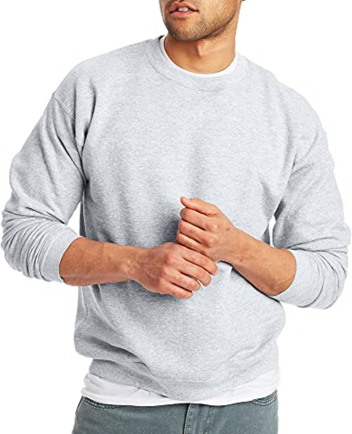 Hanes Men's Sweatshirt, EcoSmart Fleece Crewneck Sweatshirt, Big & Tall Available, 1 or 2-Pack