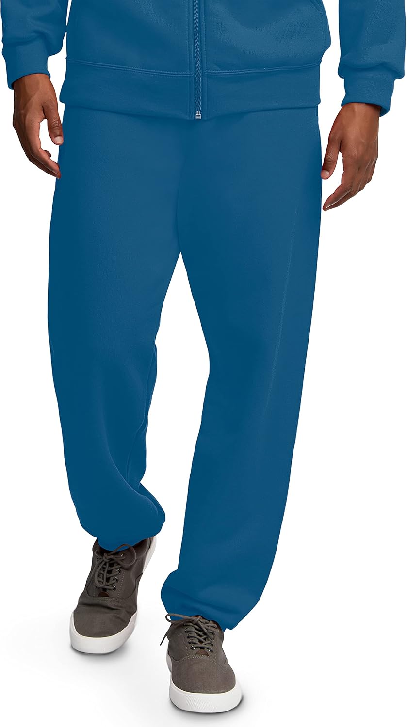 Fruit of the Loom Eversoft Fleece Elastic Bottom Sweatpants with Pockets, Relaxed Fit, Moisture Wicking, Breathable