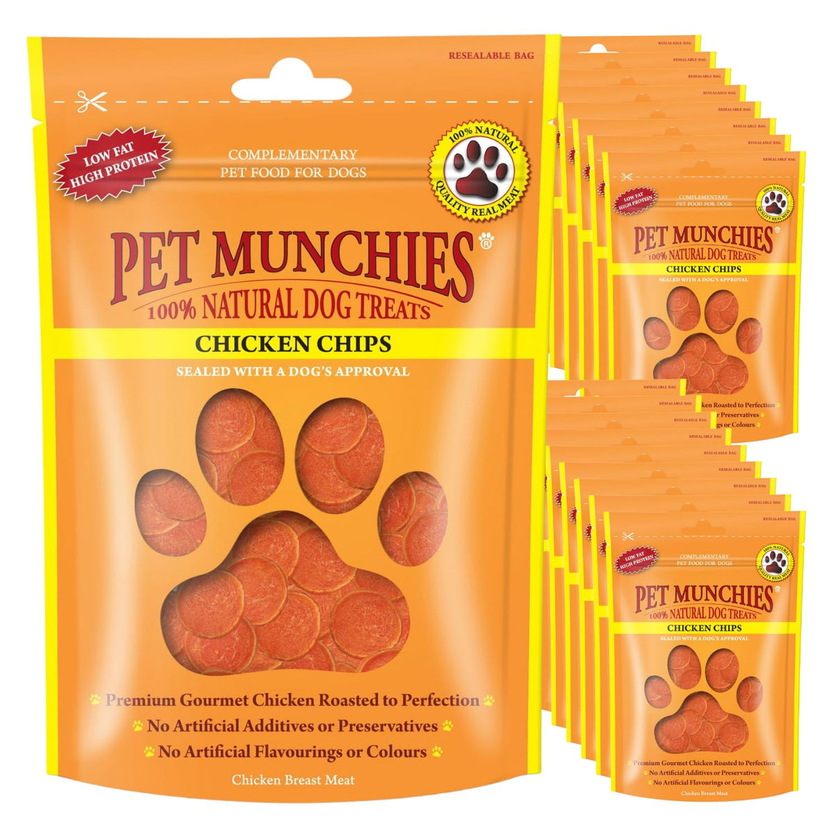 Pet Munchies Chicken and Sweet Potato Dog Treats, Healthy Grain Free Dental Sticks with Natural Real Meat 90g