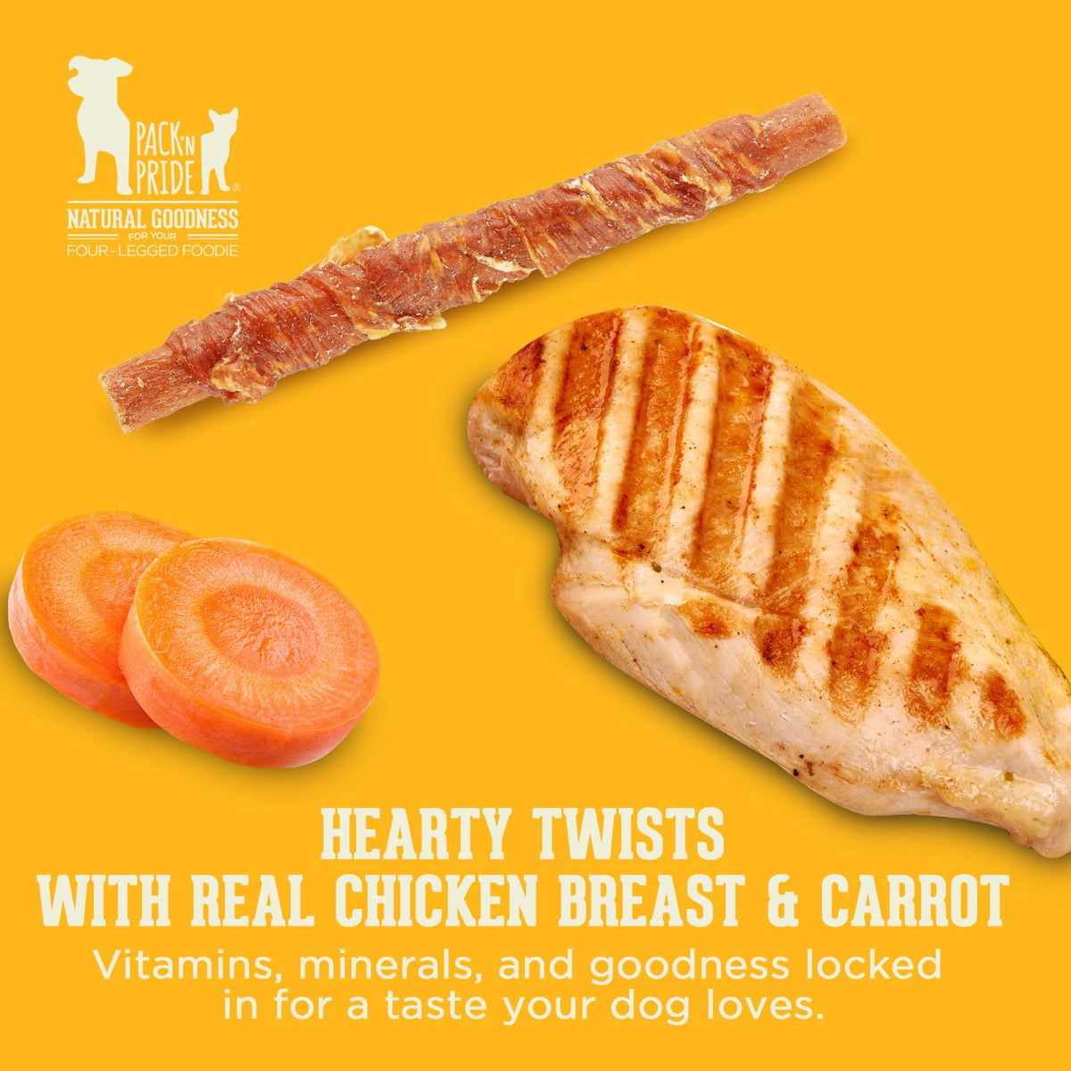 PACK'N PRIDE Dog Treats with Sweet Potato, 320g Rawhide Free Dog Chews
