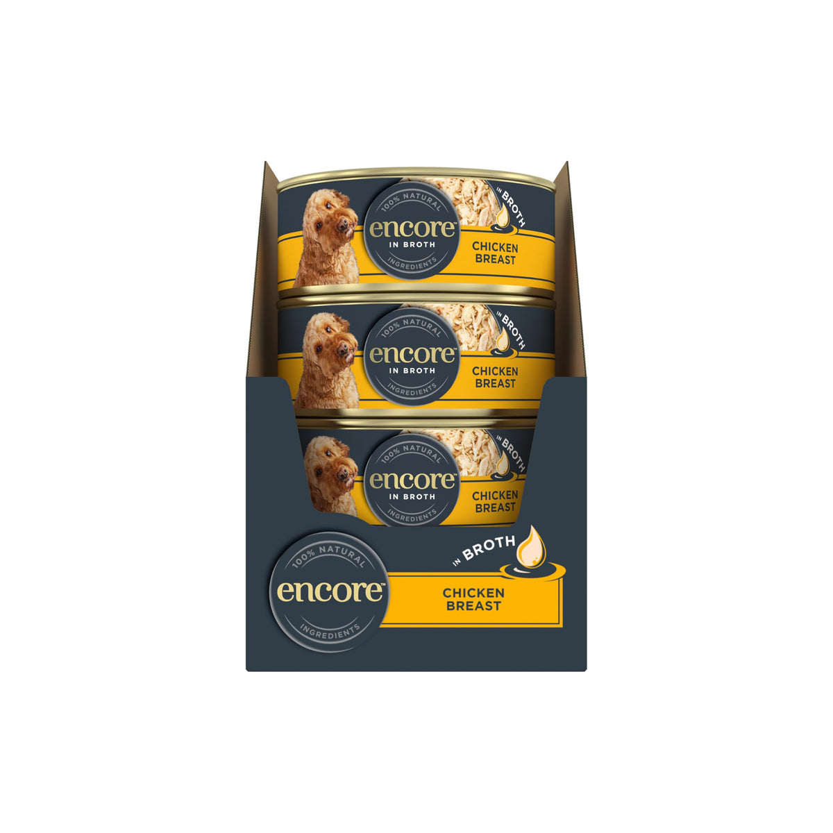 Encore 100% Natural Wet Dog Food, Chicken with Fish Selection in Broth 100g Pouch (Pack of 15x100g)