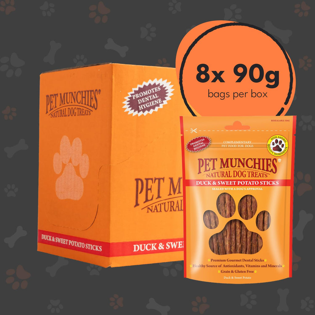 Pet Munchies Chicken and Sweet Potato Dog Treats, Healthy Grain Free Dental Sticks with Natural Real Meat 90g