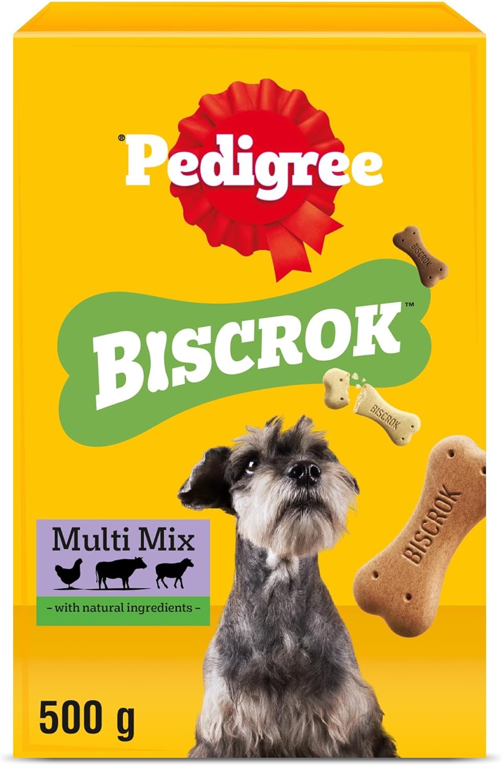 Pedigree Biscrok Adult Dog Treats Multi Mix Biscuits 500g
