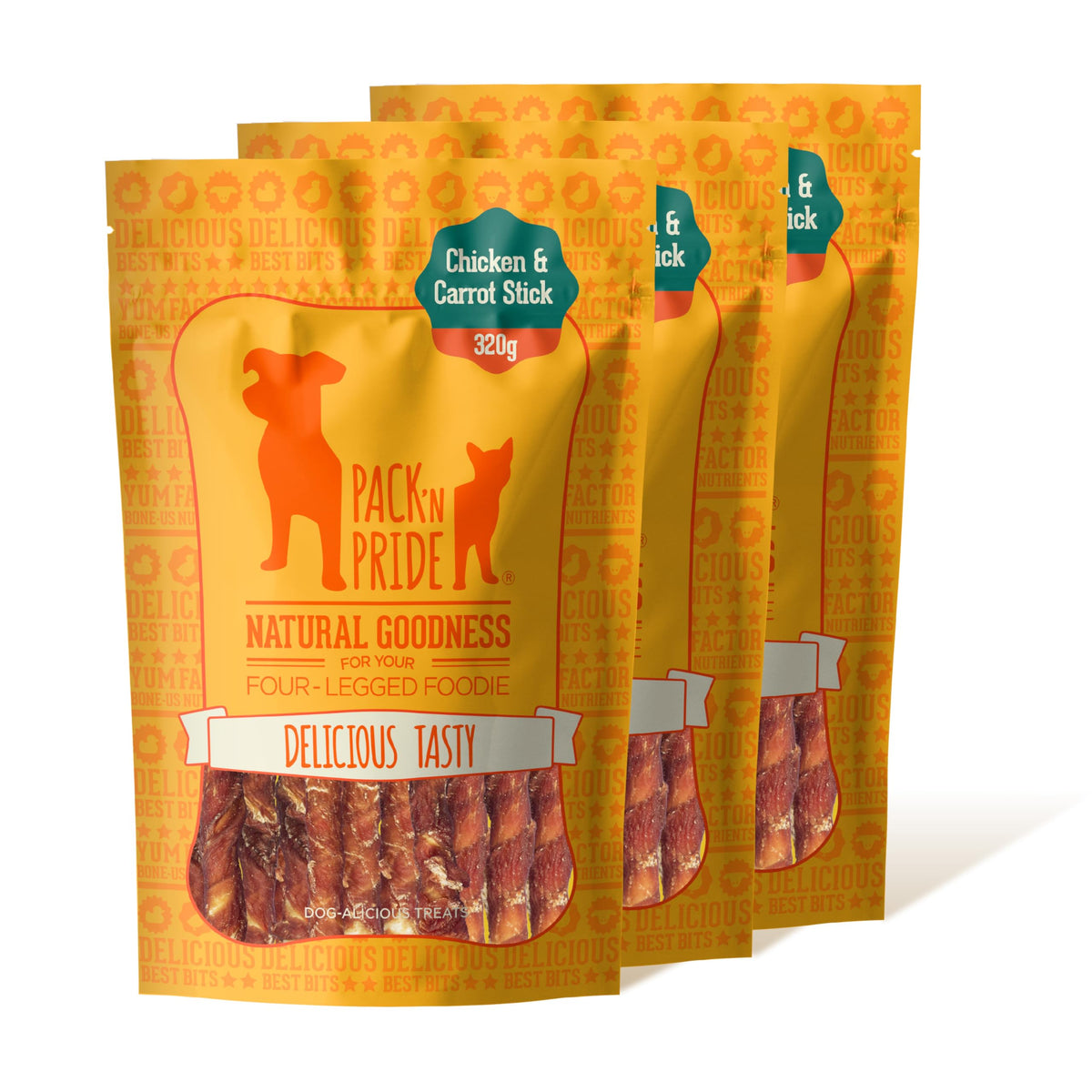 PACK'N PRIDE Dog Treats with Sweet Potato, 320g Rawhide Free Dog Chews