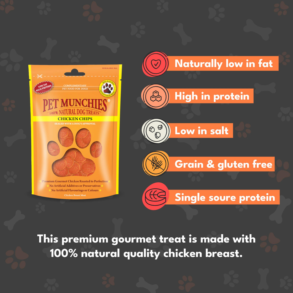 Pet Munchies Chicken and Sweet Potato Dog Treats, Healthy Grain Free Dental Sticks with Natural Real Meat 90g