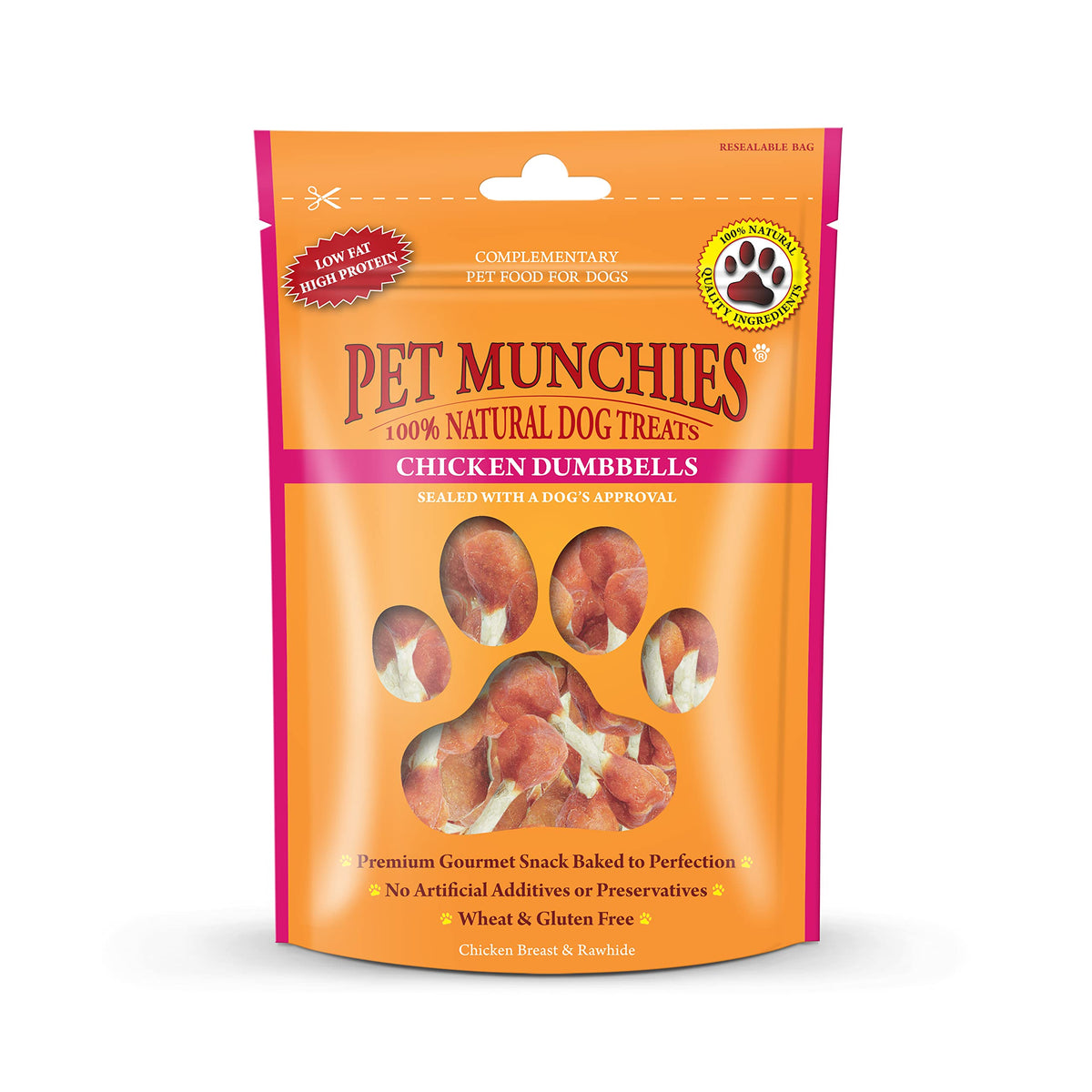 Pet Munchies Chicken and Sweet Potato Dog Treats, Healthy Grain Free Dental Sticks with Natural Real Meat 90g