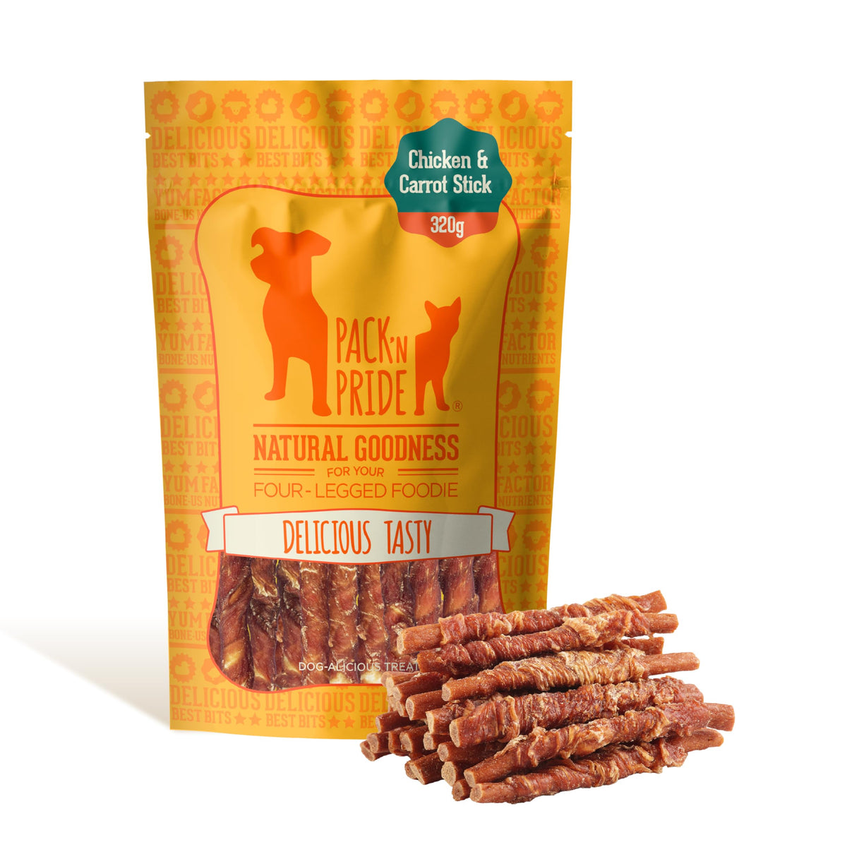 PACK'N PRIDE Dog Treats with Sweet Potato, 320g Rawhide Free Dog Chews