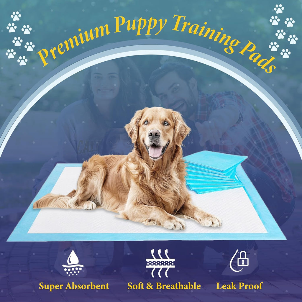 TBM Puppy Pads Large Size Pack of 100 60x 60 super Absorbent Puppy Training Pads Anti Slip Dog training pads - No Leaking Quick Dry Dog Pads