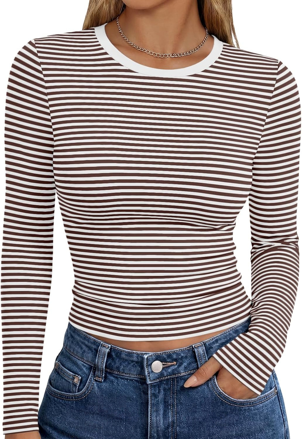 Trendy Queen Womens Long Sleeve T Shirts Fall Fashion Basic Y2K Tops 2026
