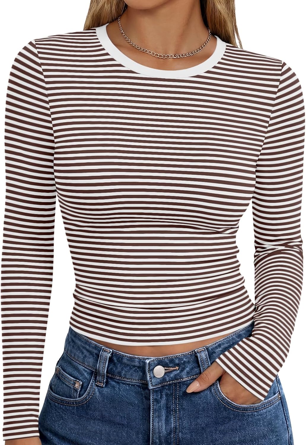 Trendy Queen Womens Long Sleeve T Shirts Fall Fashion Basic Y2K Tops 2026