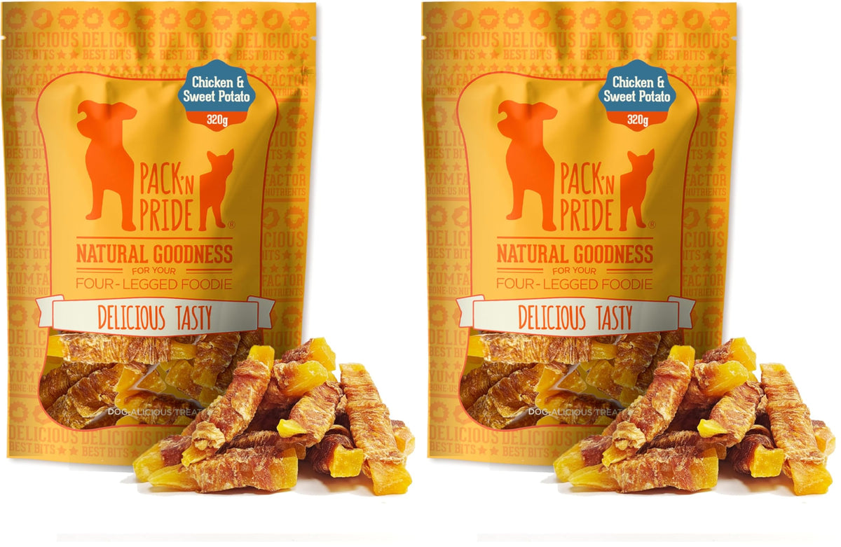 PACK'N PRIDE Dog Treats with Sweet Potato, 320g Rawhide Free Dog Chews
