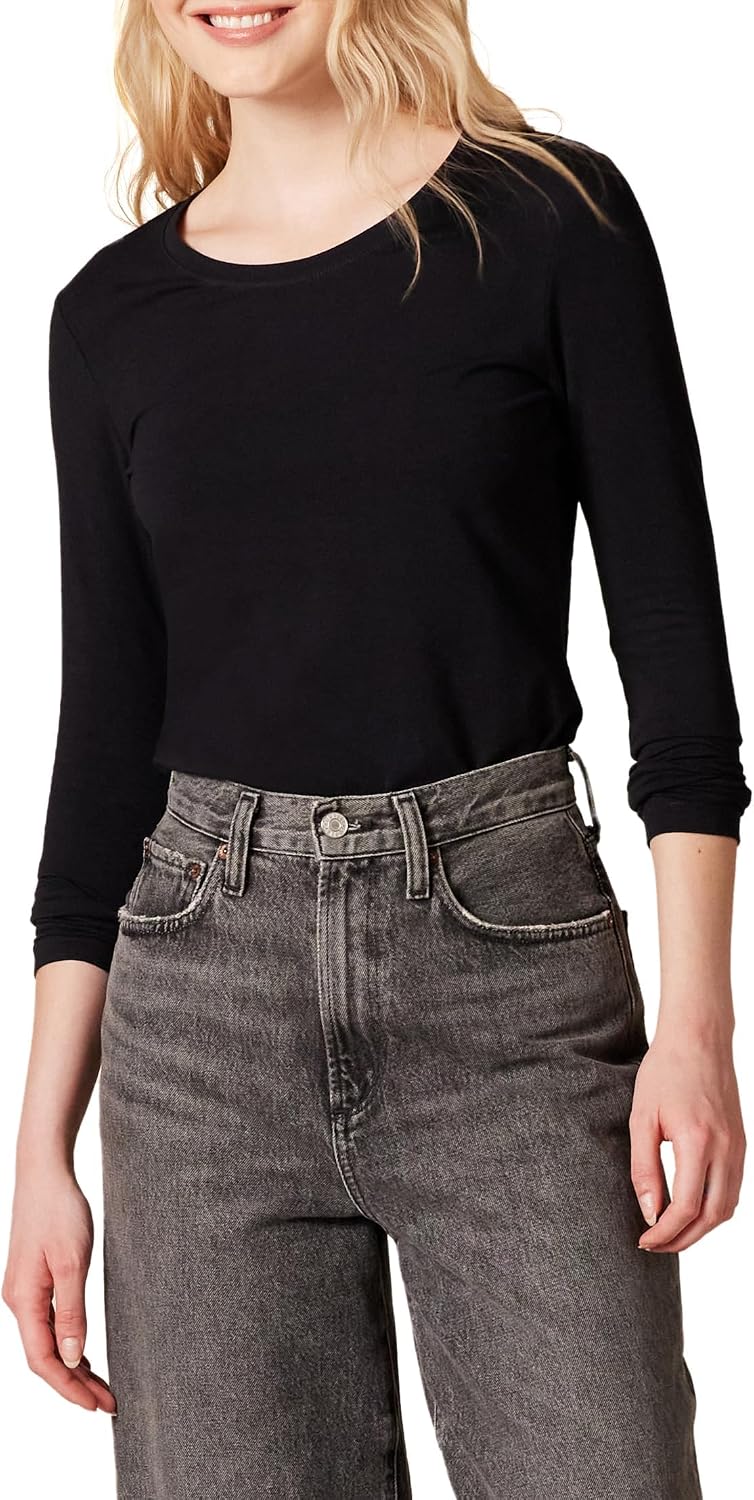Amazon Essentials Women's Regular-Fit Long-Sleeve Crewneck T-Shirt