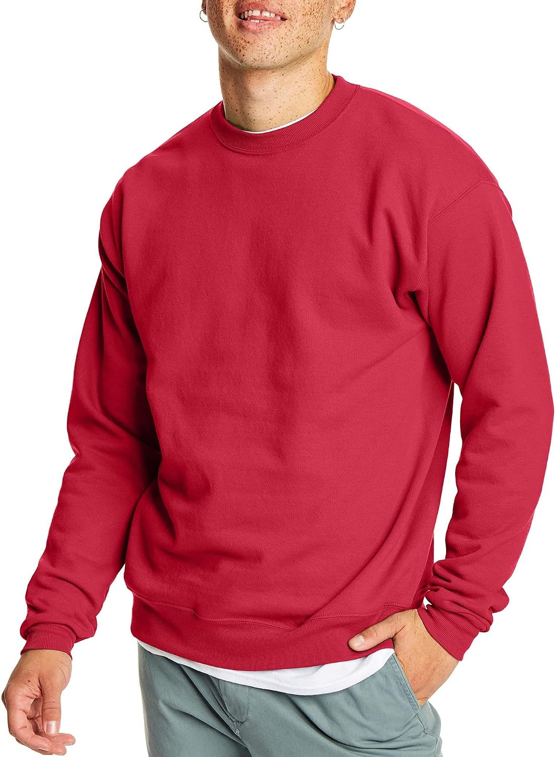 Hanes Men's Sweatshirt, EcoSmart Fleece Crewneck Sweatshirt, Big & Tall Available, 1 or 2-Pack