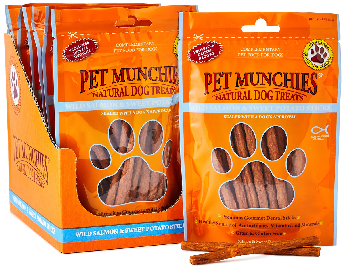 Pet Munchies Chicken and Sweet Potato Dog Treats, Healthy Grain Free Dental Sticks with Natural Real Meat 90g