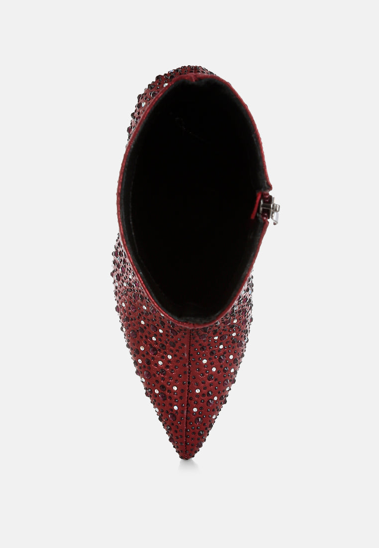 Lobelia Rhinestones Embellished Stiletto Boots-3