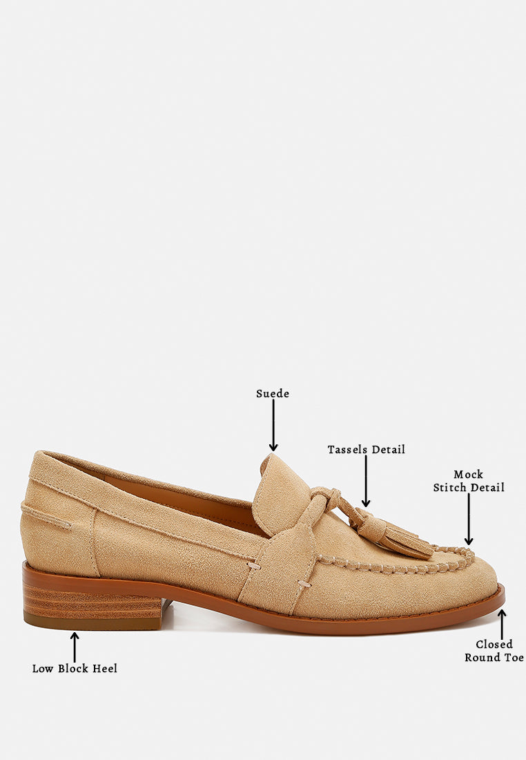 Rhone Tassels Detail Genuine Suede Loafers-3