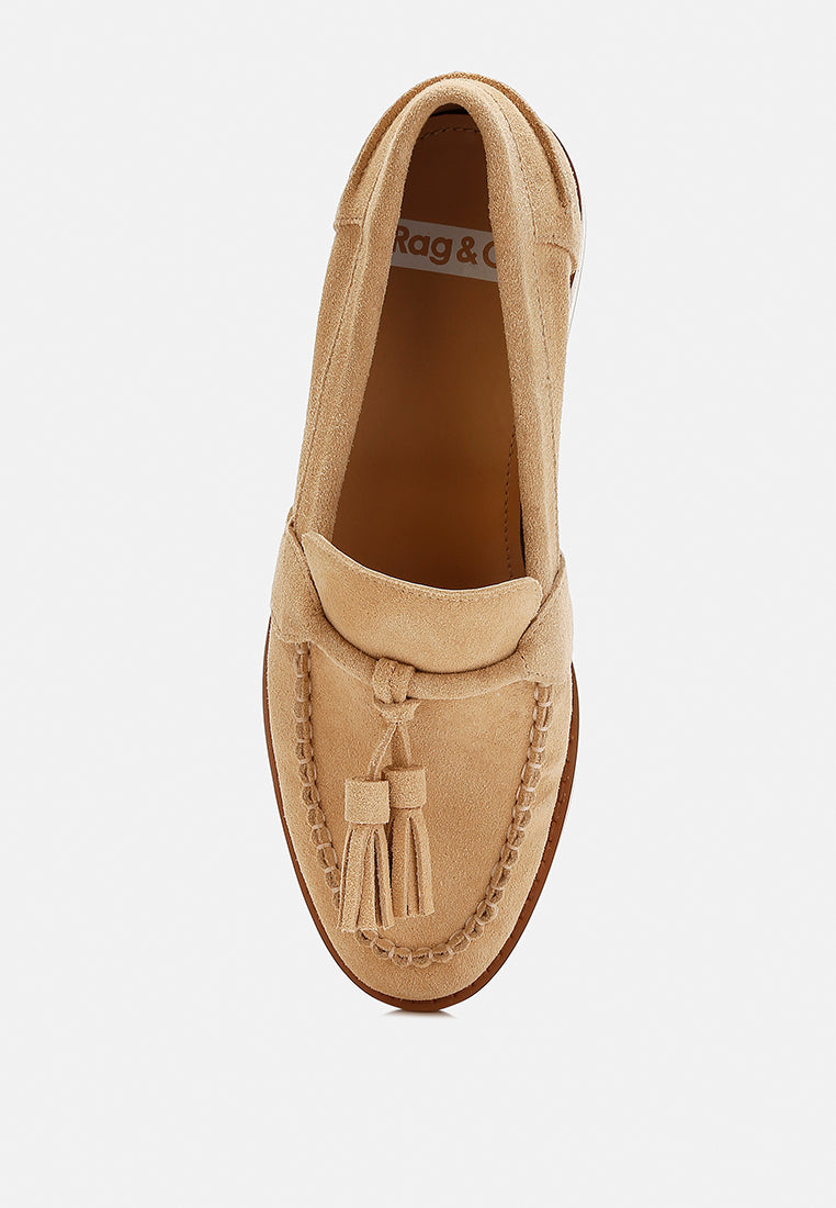 Rhone Tassels Detail Genuine Suede Loafers-1