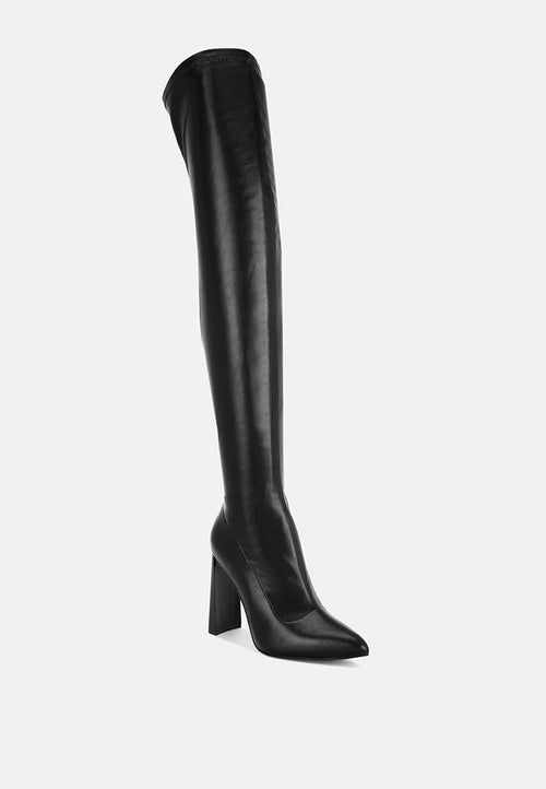 Amayara Stretchable Pointed Toe Long Boots-1