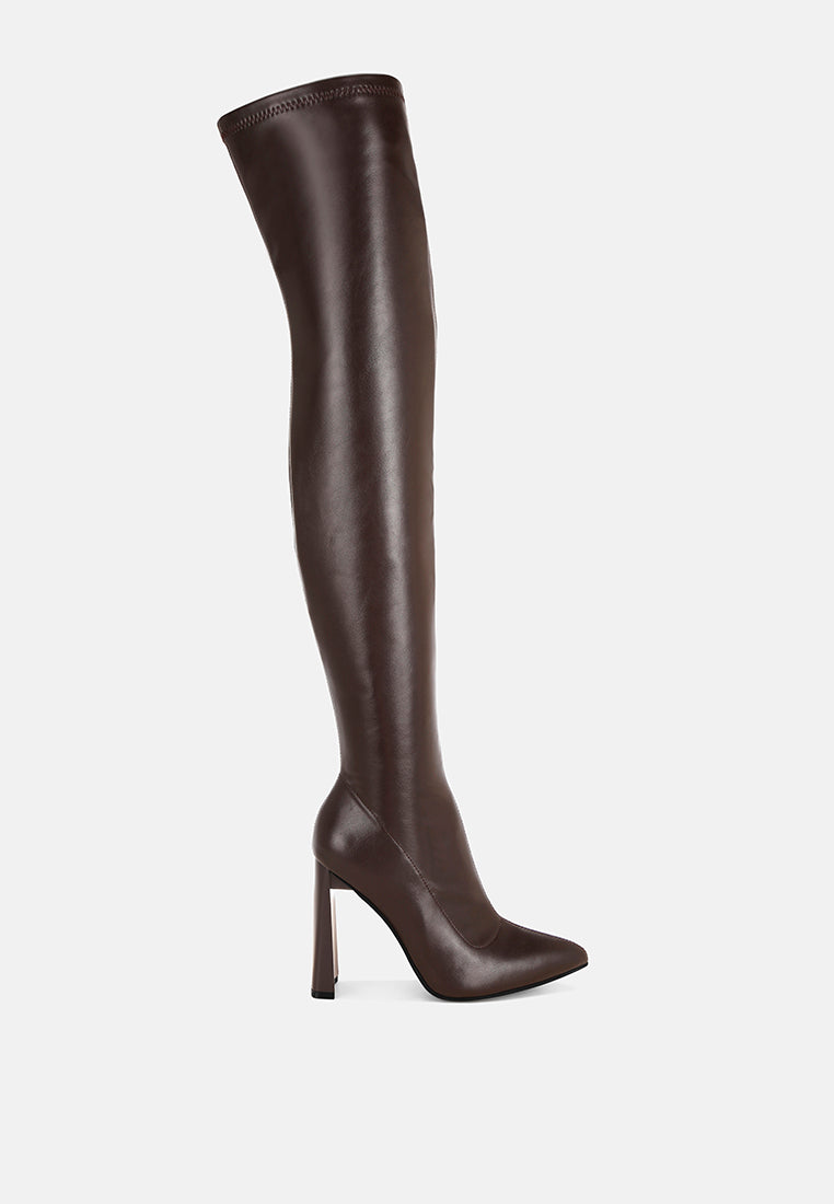 Amayara Stretchable Pointed Toe Long Boots-5
